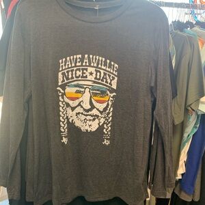 Graphic Long Sleeve Shirt - Charcoal Black